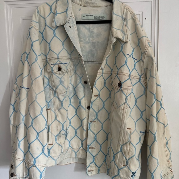 OFF-WHITE Oversized Fence Printed Denim Jacket - Picture 3 of 4